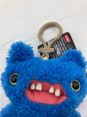 NWT Fuggler Blue Plush Keychain with Teeth CHARM PURSE ZURU Screech